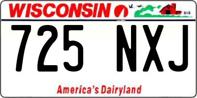 WI license plate 725NXJ