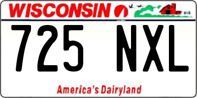 WI license plate 725NXL
