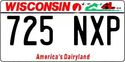 WI license plate 725NXP