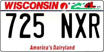 WI license plate 725NXR