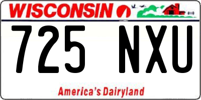 WI license plate 725NXU