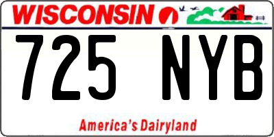WI license plate 725NYB