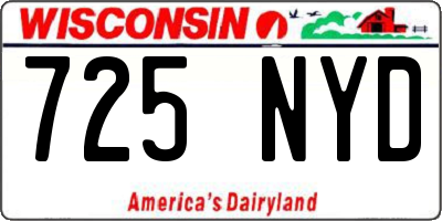 WI license plate 725NYD