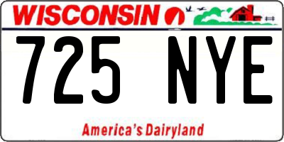 WI license plate 725NYE