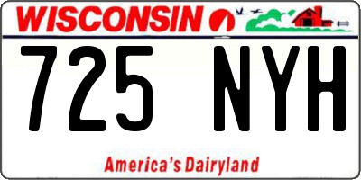 WI license plate 725NYH