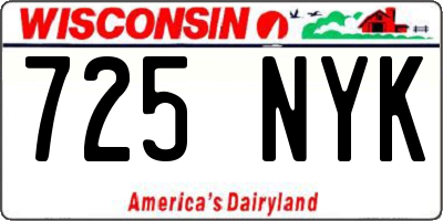 WI license plate 725NYK
