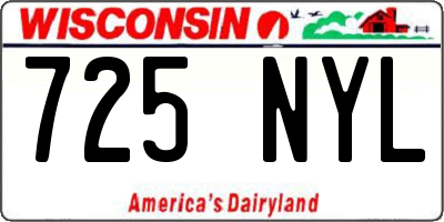WI license plate 725NYL