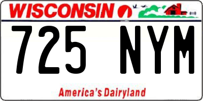 WI license plate 725NYM