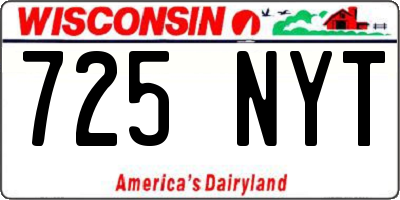 WI license plate 725NYT