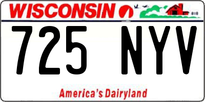 WI license plate 725NYV
