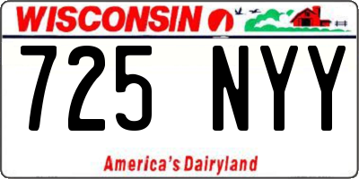 WI license plate 725NYY