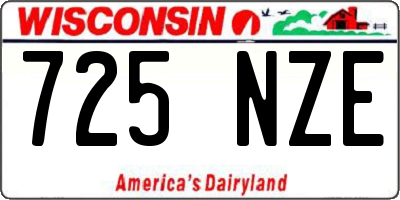 WI license plate 725NZE