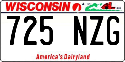 WI license plate 725NZG