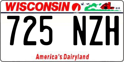 WI license plate 725NZH
