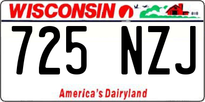 WI license plate 725NZJ