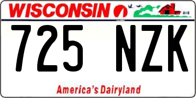 WI license plate 725NZK
