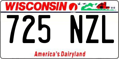 WI license plate 725NZL