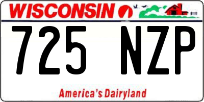 WI license plate 725NZP