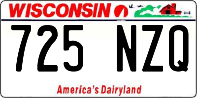 WI license plate 725NZQ