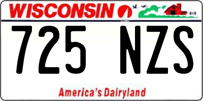 WI license plate 725NZS