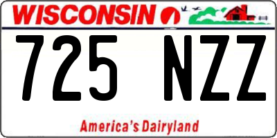 WI license plate 725NZZ
