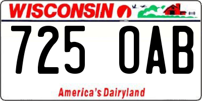 WI license plate 725OAB