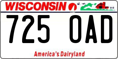 WI license plate 725OAD