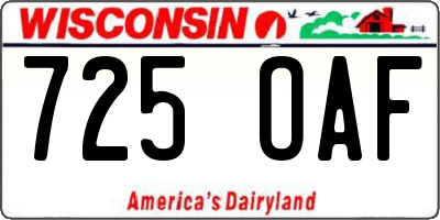 WI license plate 725OAF