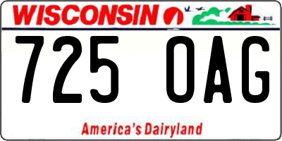 WI license plate 725OAG