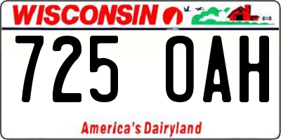 WI license plate 725OAH