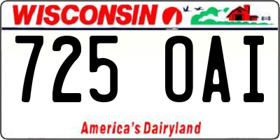 WI license plate 725OAI