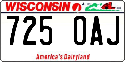 WI license plate 725OAJ