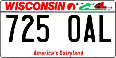 WI license plate 725OAL
