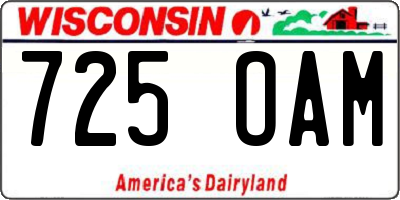 WI license plate 725OAM