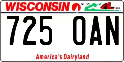 WI license plate 725OAN