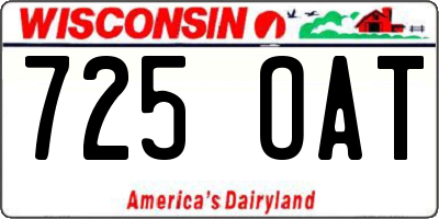 WI license plate 725OAT