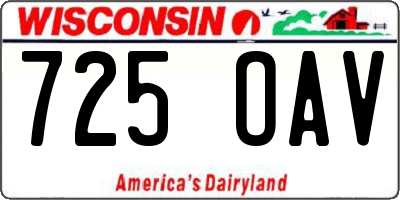 WI license plate 725OAV