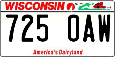 WI license plate 725OAW