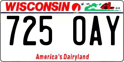 WI license plate 725OAY