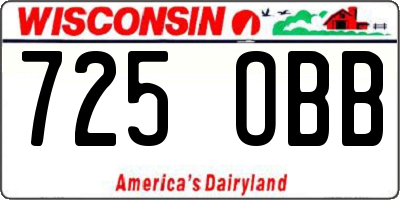 WI license plate 725OBB