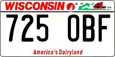 WI license plate 725OBF