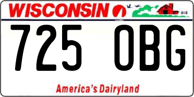 WI license plate 725OBG