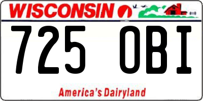 WI license plate 725OBI