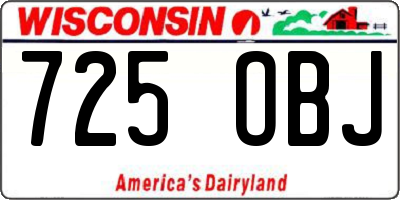 WI license plate 725OBJ