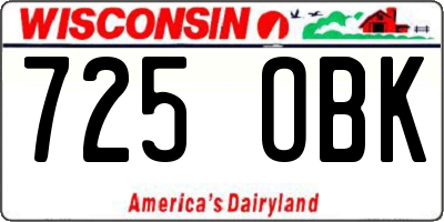 WI license plate 725OBK
