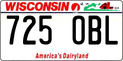 WI license plate 725OBL