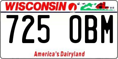 WI license plate 725OBM