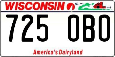 WI license plate 725OBO