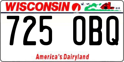 WI license plate 725OBQ