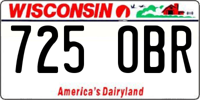 WI license plate 725OBR